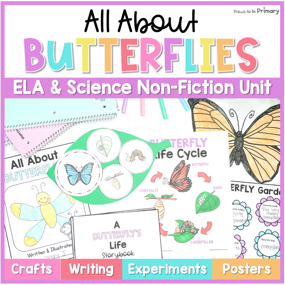 Butterfly Life Cycle Craft Observation Journal Writing - All About Butterflies