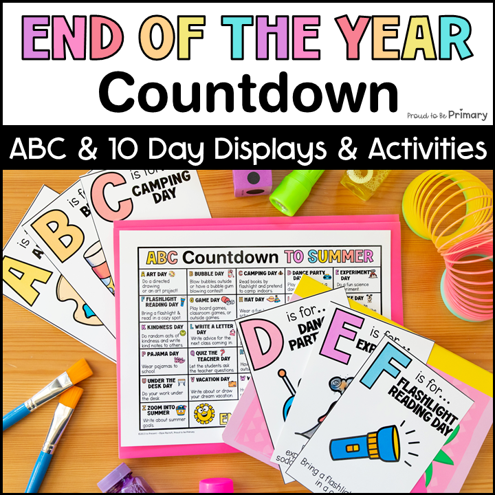 ABC End of Year Countdown Bulletin Board End of Year Countdown Activities