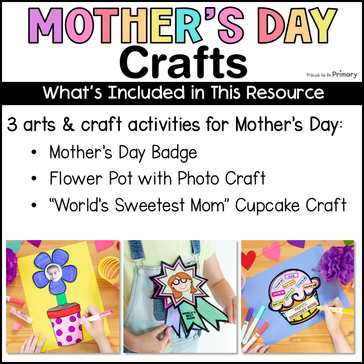 Mother's Day Craft Flower Craft Happy Mother's Day Gift Template with Photos