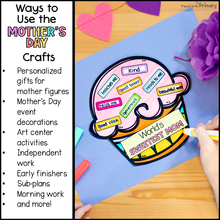 Mother's Day Craft Flower Craft Happy Mother's Day Gift Template with Photos