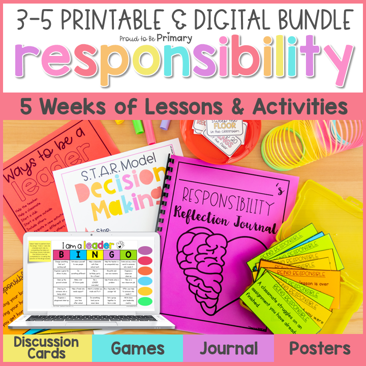 Responsibility Leadership Decision Making Social Skills Worksheet Activities 3-5