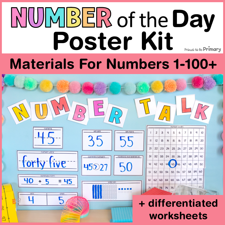 Number of the Day Template Poster Math Worksheets - Number Line Writing Numbers to 20, 10, 100