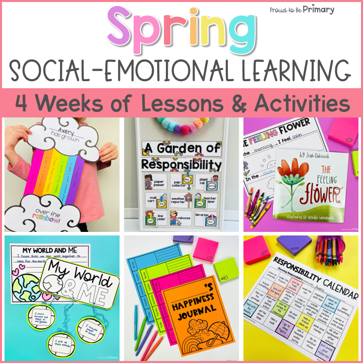 Spring SEL Growth Mindset Feelings Responsibility Activity Crafts Bulletin Board