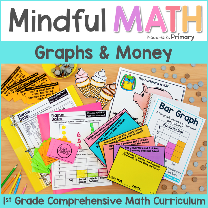 1st Grade Math Picture Bar Graph Counting Money Coin Posters Centers Worksheets