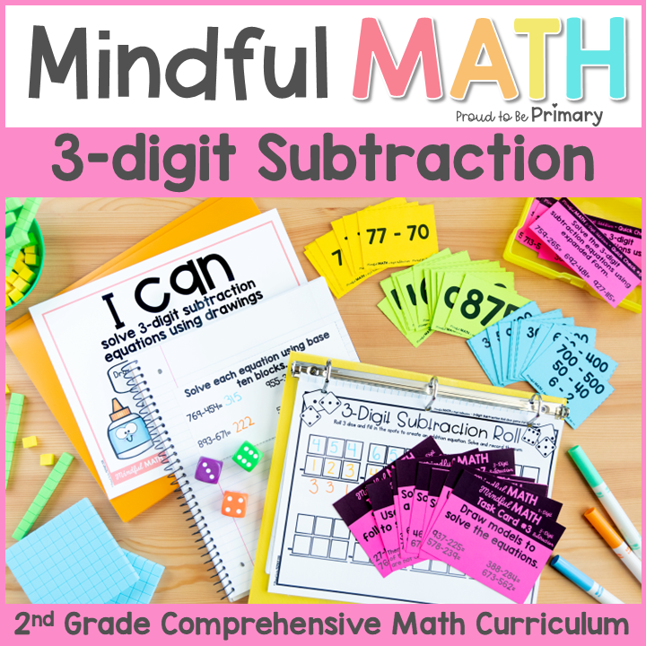 Grade 2 3-Digit Subtraction with Regrouping Math Unit - 2nd Grade Math Centers