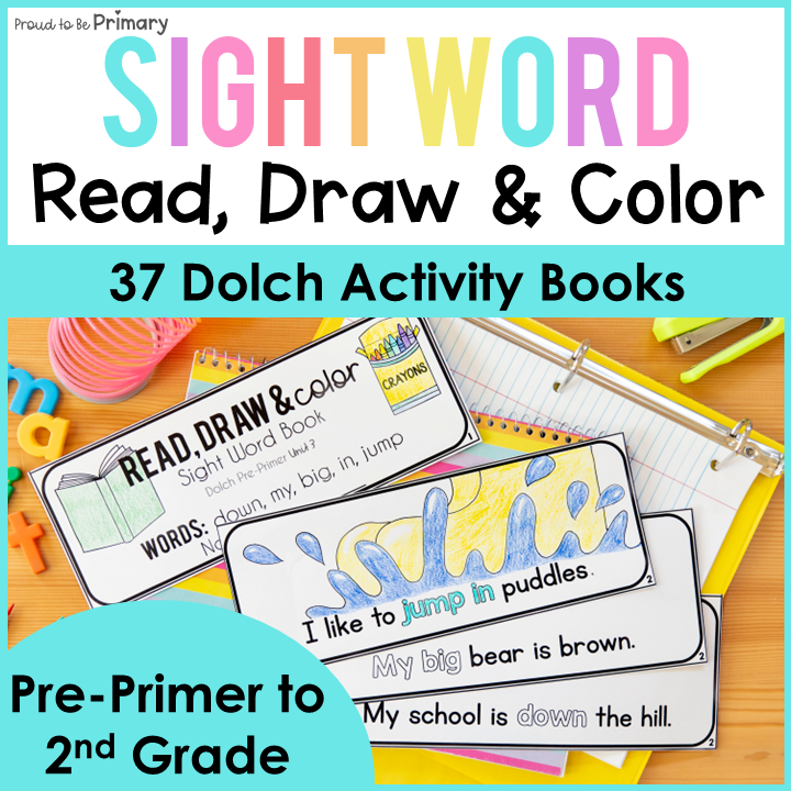 Dolch Printable Sight Word Sentence Books Pre Primer Kindergarten 1st 2nd Grade