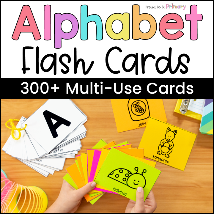 Alphabet Flash Cards Beginning Sounds Letter Formation ABC Word Wall Letters