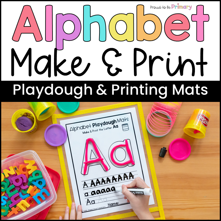 Alphabet Playdough Mats, Writing Practice & Letter Formation Practice Sheets Literacy Center