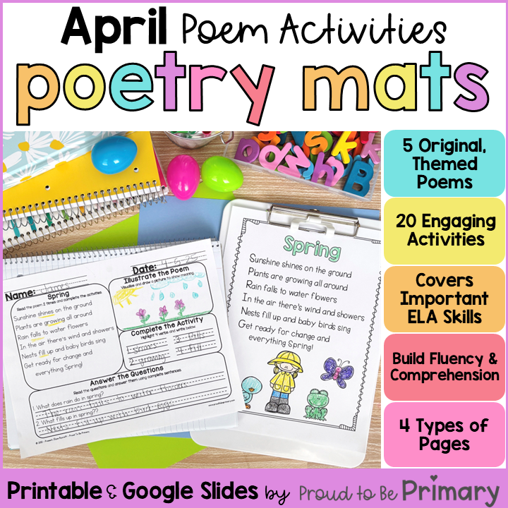 April Spring Easter Earth Day Poems Poetry Reading Comprehension Morning Work
