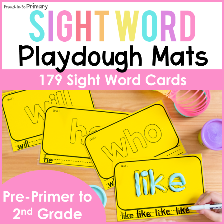 Dolch Sight Words Playdough Mats