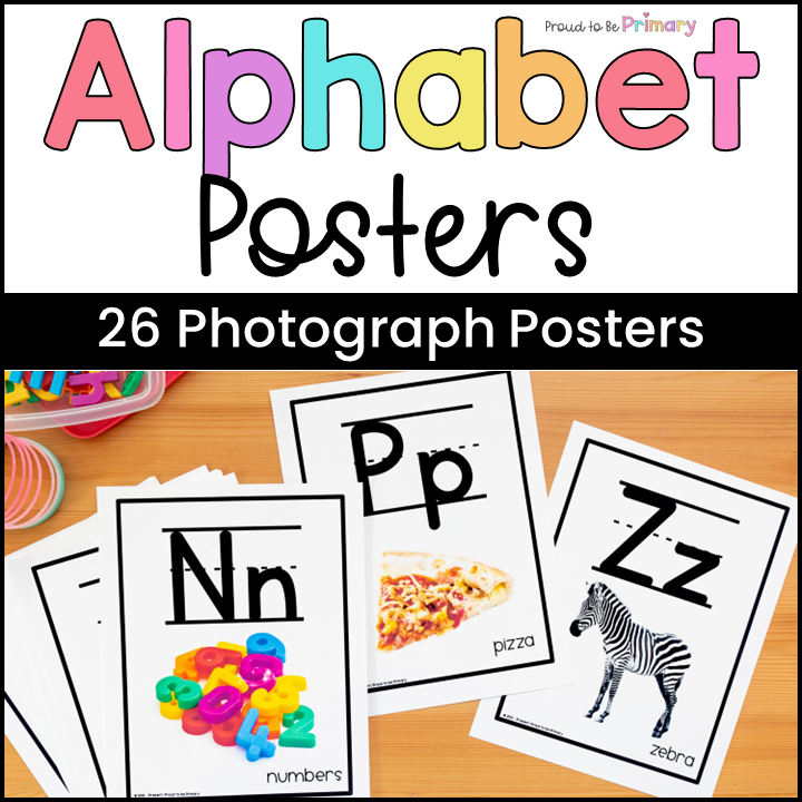 Letters of the Alphabet Posters With Real Pictures Bulletin Board Flash Cards