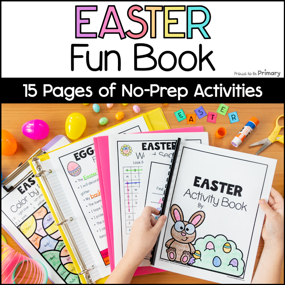 Easter Coloring Page Sheet Worksheets Word Search Spring Break Activity Packet