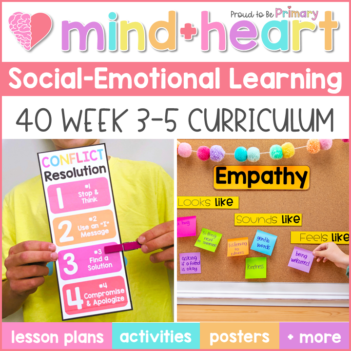 Social Emotional Learning Activities Worksheets Social Skills SEL Curriculum 3-5