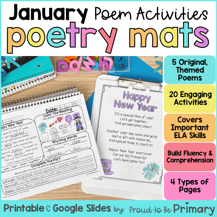 January Winter New Year Poems of the Week Worksheets Poem Reading Comprehension