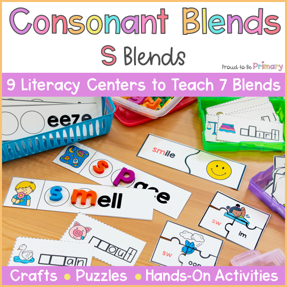 Beginning Consonant Blends Activities & Literacy Centers: sc, sk, sm, sn, sp, st