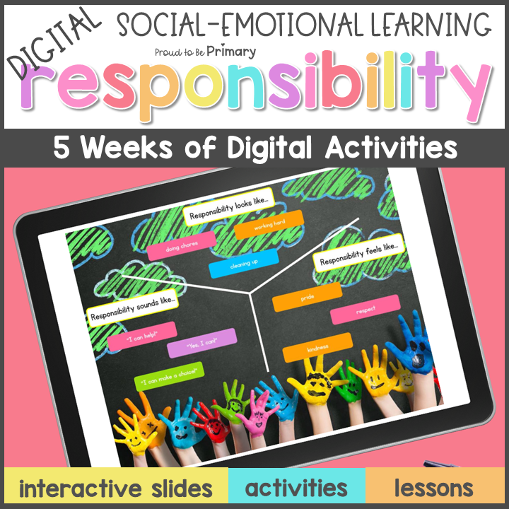 Responsibility Digital SEL Social Skills Activities Slides Goal Setting Template