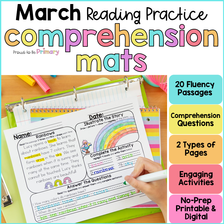 March Spring Morning Work Reading Comprehension Fluency Passages Questions