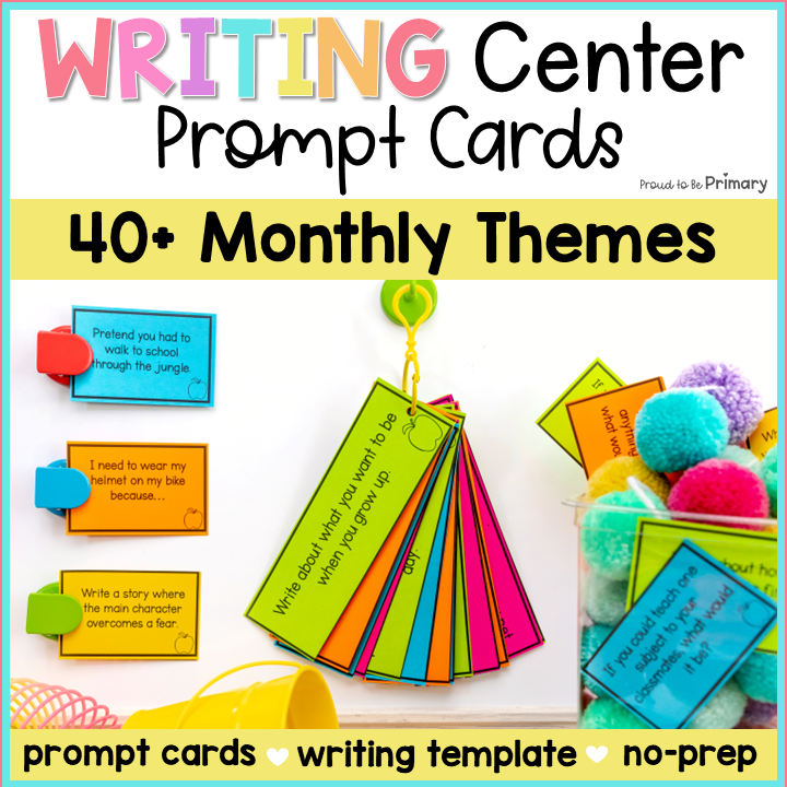 Fun Writing Prompts Kindergarten 1st 2nd Grade Monthly Journal Cards Activities