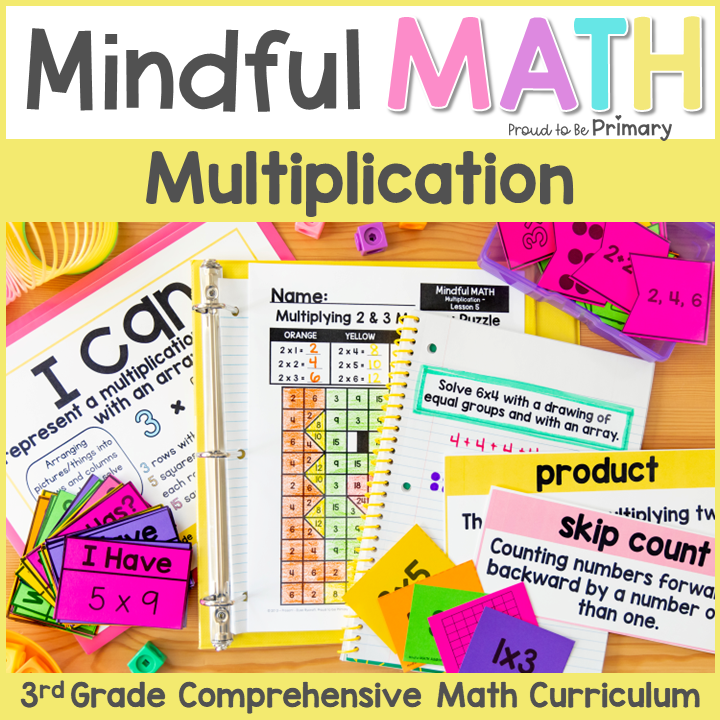 Single Digit Multiplication Practice 3rd Grade Mindful Math - Flashcards, Table, Word Problems