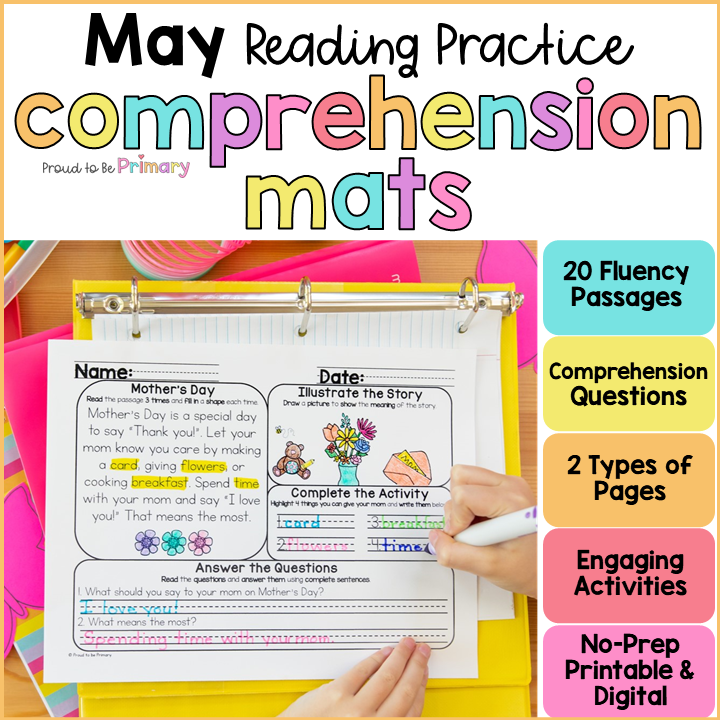 May Spring Mother's Day Morning Work Reading Comprehension Passages Questions