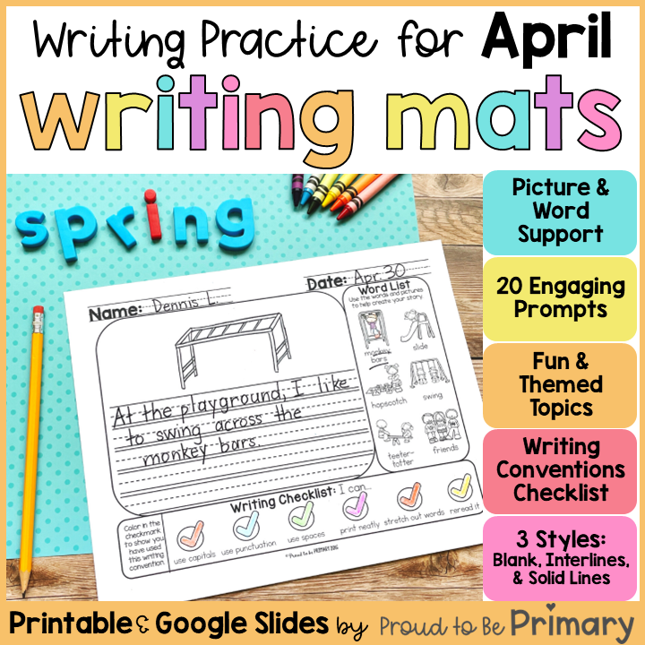 April Spring Easter Earth Writing Center Prompts Paper Morning Work Activities