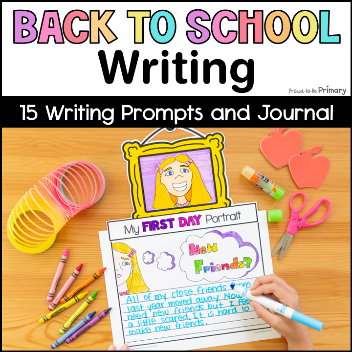 Back to School First Day Week of School Writing Prompts Craft Activity Templates