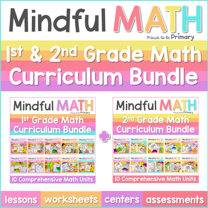 First Grade & Second Grade MATH Curriculum - 20 Unit Bundle for the Entire Year