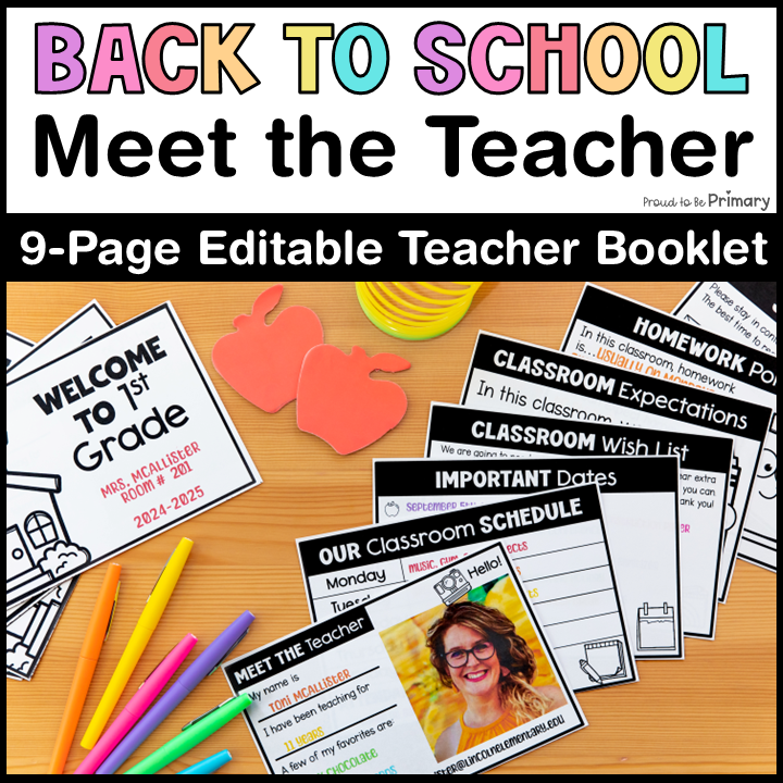 Back to School Meet the Teacher Night Template Editable Packet Brochure Booklet