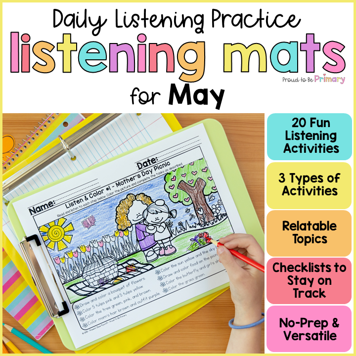 May Spring Activities Following Directions Listening Activity Listen Read Draw