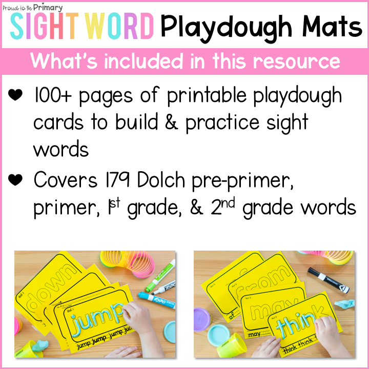 me Sight Word Playdough Mat