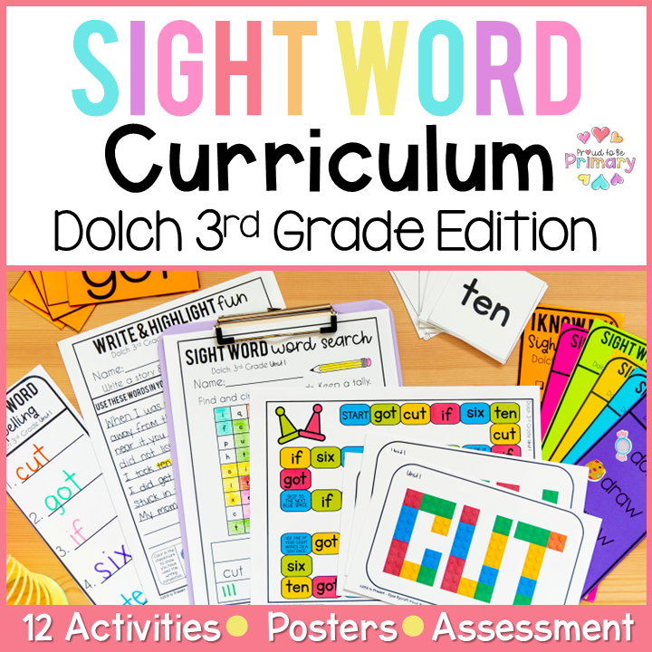 Dolch Sight Word List 3rd Grade Practice Activities Worksheets Assessments Books