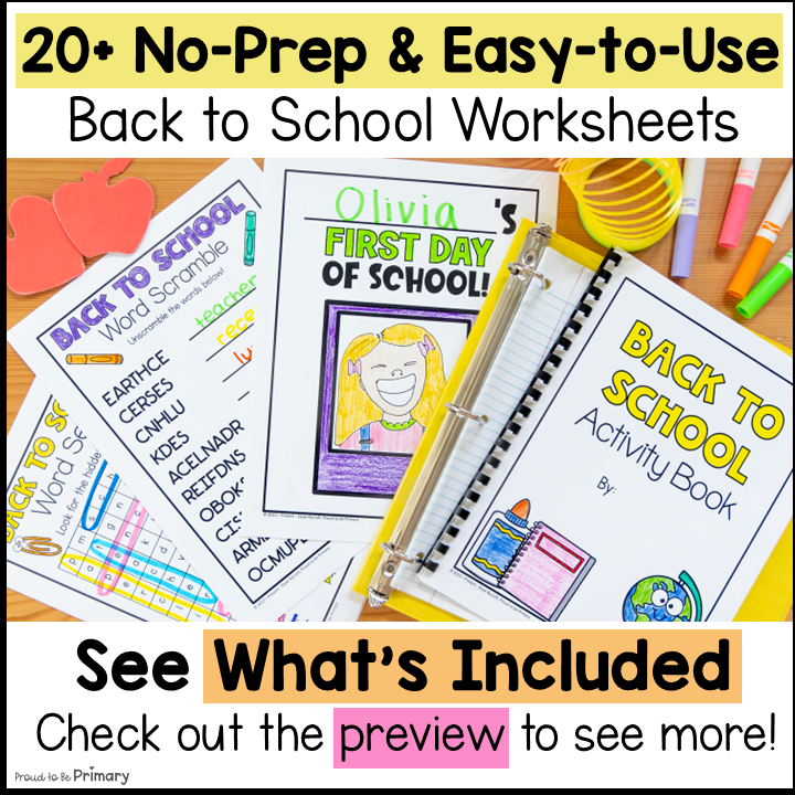 First Day of School Coloring Page Color by Number Back to School Word Search