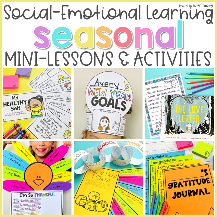 Seasonal Social Emotional Self-Esteem, Growth Mindset Activities, Worksheets, & Games