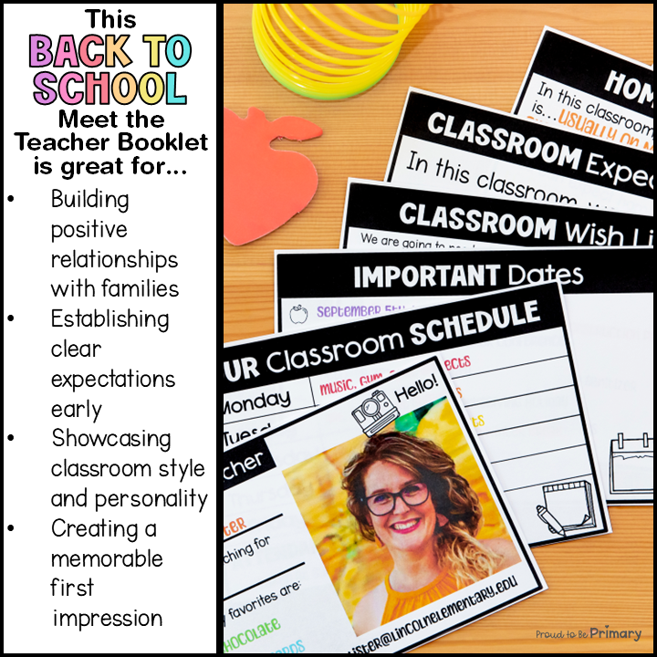 Back to School Meet the Teacher Night Template Editable Packet Brochure Booklet