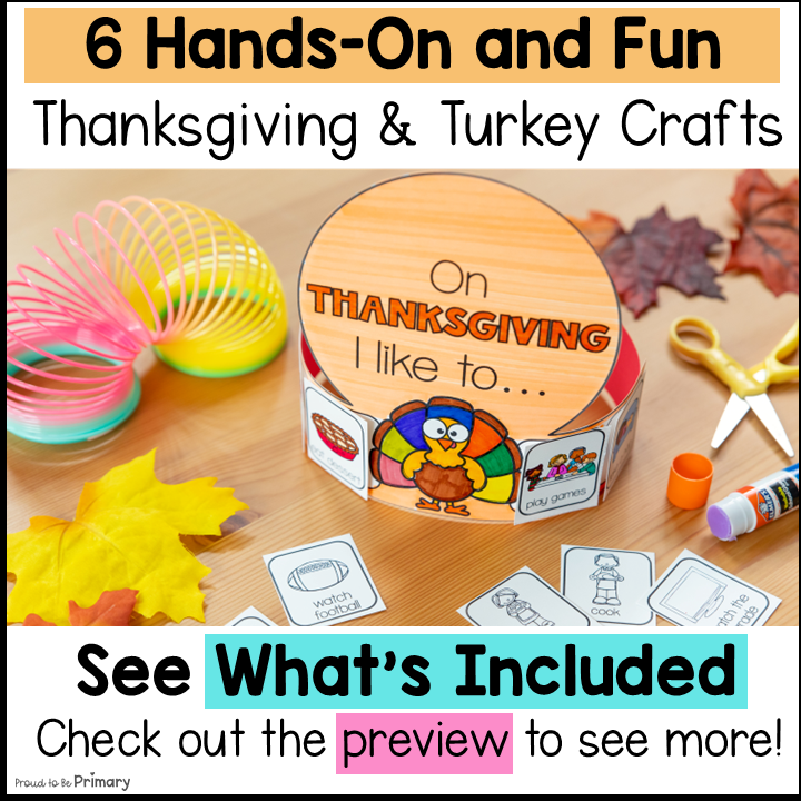 I am Thankful Thanksgiving Turkey Hat Shape Craft Disguise a Turkey Template