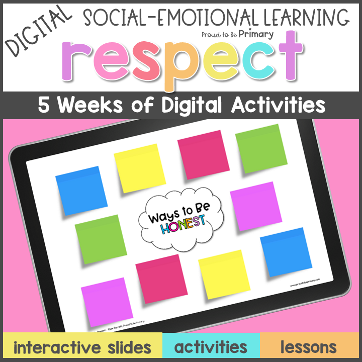 Respect Gratitude Honesty DIGITAL Google Slides Lessons & Respect Activities 3-5
