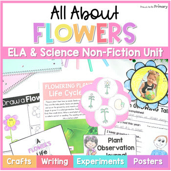 Parts of a Plant Life Cycle, Spring Flower Craft, Writing Activities Plants Unit