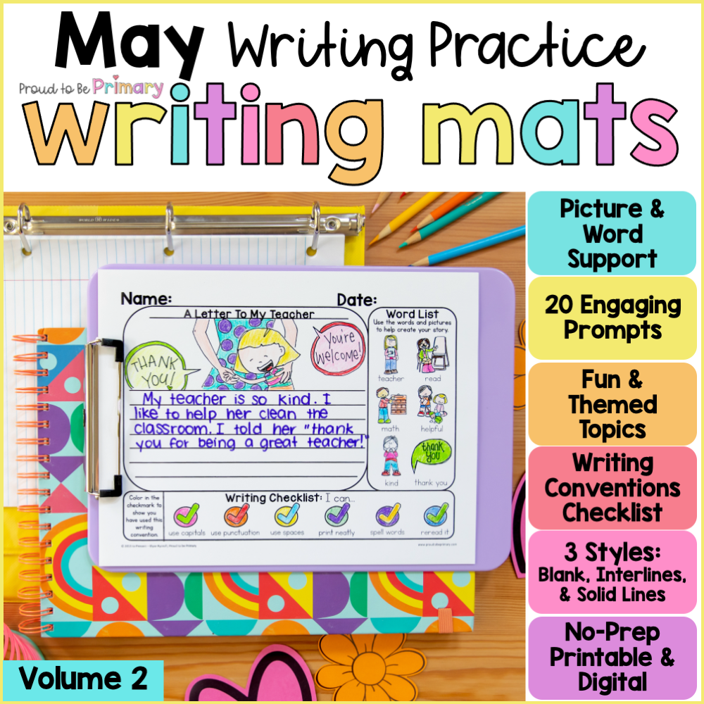 May Spring Mothers Day Writing Center Prompts Paper Journal Fun Activities