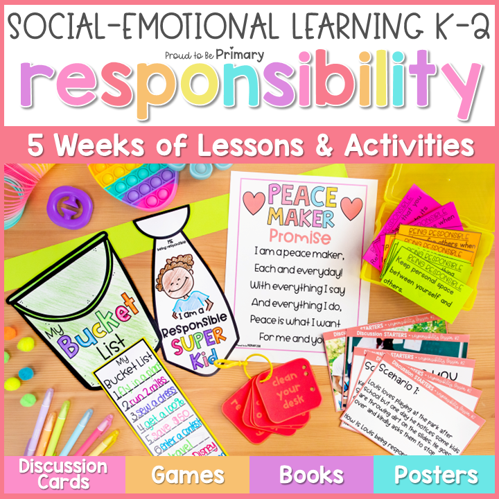 Responsibility Goal Setting Conflict Resolution SEL Activities Worksheets Lesson