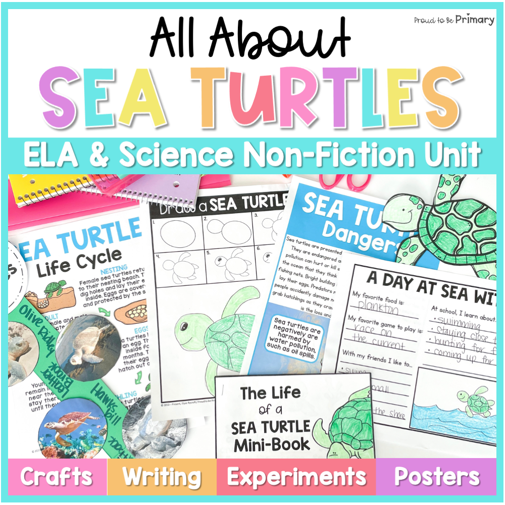 Sea Turtle Reptile Science Unit - Life Cycle Craft & Ocean Animal Activities