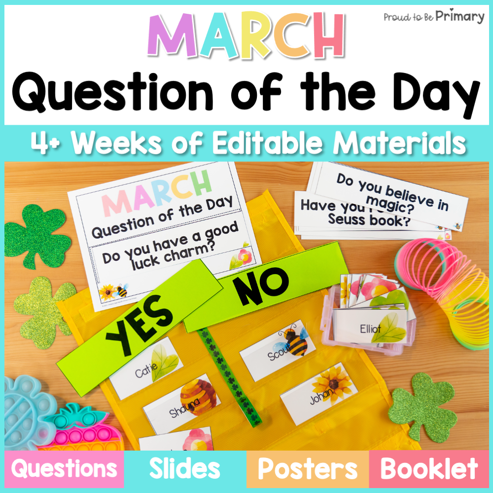 March Question of the Day Cards for Morning Meeting