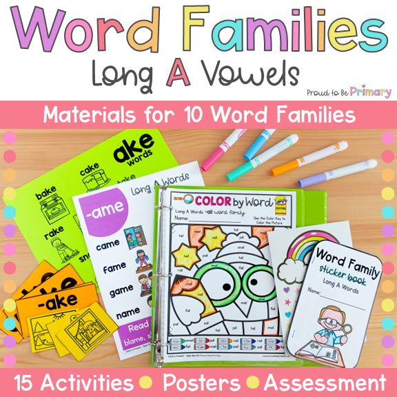 Long A Vowel Teams AI AY Silent E Words Rhyming Worksheets Phonics Activities