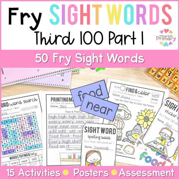3rd Grade Fry Sight Word List Coloring Sheets, Word Search, Centers, Assessment