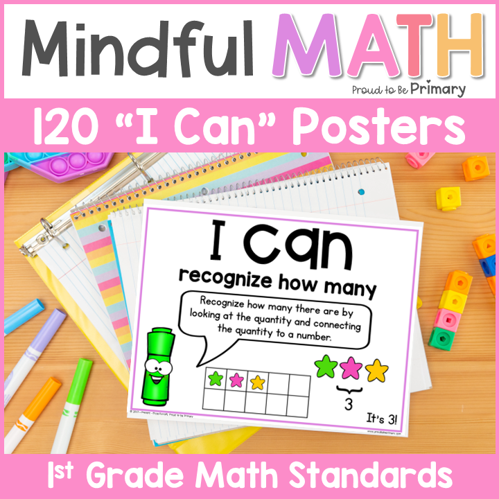 Guided Math Talk Posters 1st Grade I Can Statements Math Common Core Standards
