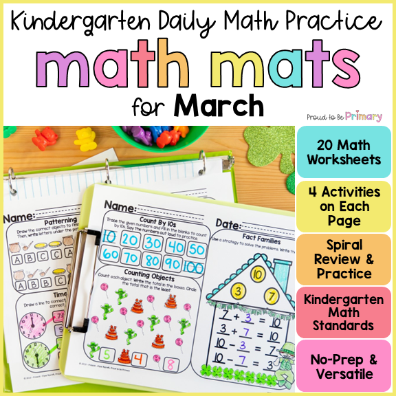 March Spring Math Worksheets Activities Kindergarten Math Spiral Review Morning Work