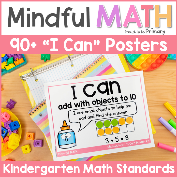 Guided Math Talk Posters Kindergarten I Can Statements Math Common Core Standard