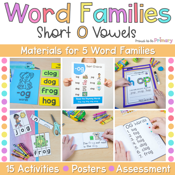 Short Vowel O Rhyming Worksheets CVC Word Phonics Activities op ot Word Family