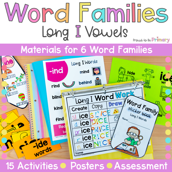 Long I Vowel Teams IGH Y Silent E Words Rhyming Worksheets Phonics Activities