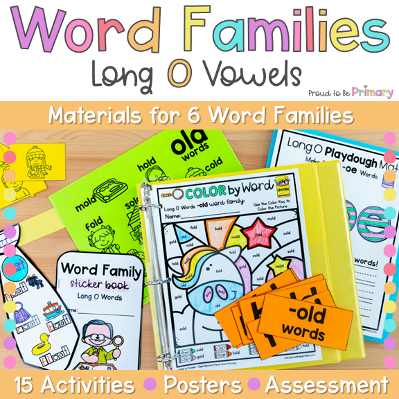 Long O Vowel Teams OA OW Silent E Words Rhyming Worksheets Phonics Activities