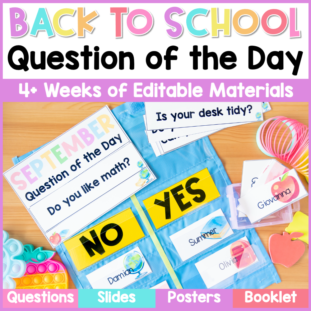 Back to School Question of the Day & Morning Meeting Conversation Starter Cards